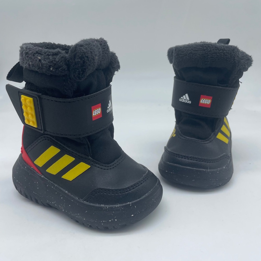 Adidas x LEGO Sport Winter Boots Black Yellow Red GZ2075 Infant Size 4K